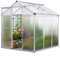 Gegaden Gewächshaus Aluminium für den Garten,184*190*193cm,3.3m²,Vielseitig nutzbar als Treibhaus Gartenhaus Winterfest Aufzucht Tomatenhaus Frühbeet und Pflanzenhaus,Silber