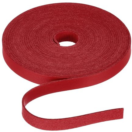 Rebower Flat Leather Cord,197 Inch 10mm Leather String PU Faux Leather Strips Strap,[for Jewelry Making DIY Craft Projects Belts Keychains Accessories]-5m/Red