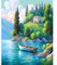 Malen nach Zahlen Kits Boot, DIY Handgemalt Ölgemälde Kit für Kinder Anfänger und Erwachsene, Landschaft Digitales DIY Ölgemälde Set mit Pinseln und Acrylfarbe, DIY Rahmen 55x70 cm