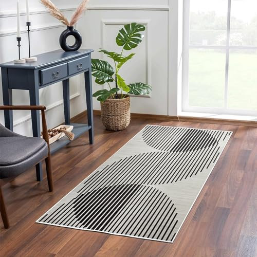 MOONLIGHT20015 Rugs Living Room – Small Bedside Area Rugs for Bedroom 40x60cm – Door Mat for Entryway Geometric Boho Style Modern Rug, Jett