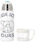 Thermos en Inox avec Tasse Intégrée - Grande Soeur Ours Famille Animal Polaire - 350ml - Bouteille Isotherme