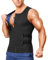 Junlan Herren Sauna Shirt Sauna Weste body shaper Schwitzanzug Taille Trainer Fitness Korsett Reißverschluss Tank Top