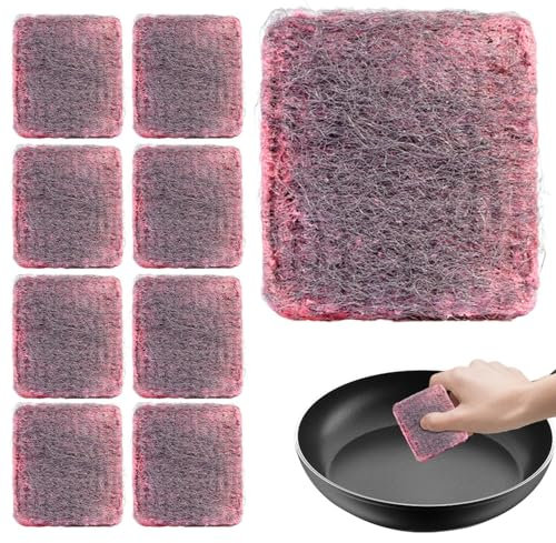10 Pièces Tampon Jex avec Savon, Tampon De Savon en Laine d'acier, Laine D’Acier pour Récurer, Accessoires De Cuisine pour Nettoyer Casseroles Fours Surfaces – Idéal Maison