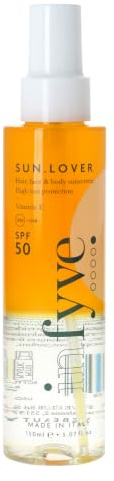 INFYVE SUN.LOVER Sonnenspray für Gesicht, Körper und Haare mit LSF50 | mit Antioxidantien und feuchtigkeitsspendenden Inhaltsstoffen | Anti-Aging-Effekt | hoher Sonnenschutz | 150 ml