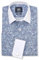 THE SAVILE ROW COMPANY LONDON Men's Classic Fit Cotton Poplin Double Cuff Winchester Formal Shirt - Blue Paisley Print - 16 Collar