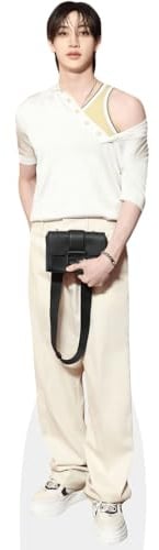 Bang Chan (White Outfit) Pappaufsteller lebensgross
