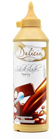 Delicia Schokosauce 600g - Schokosoße für Eis, Dessertsoße & Eis Topping für Waffeln, Pancakes, Crêpes, Kuchen, Eiscreme, Milchshakes und Kaffee