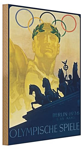 Vintage Holzschild | Olympische Spiele 1936 | Berlin Poster | 30 cm x 40 cm