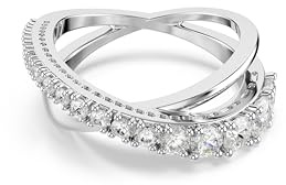 Swarovski Hyperbola Kollektion Ring, Gemischte Schliffe, Weiß, Silberfarbenes Finish