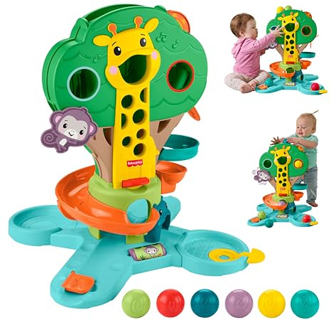 Fisher-Price Jouet Musical Mon Arbre de la Jungle Évolutif | Centre de jeu avec 6 balles, dès 6 mois pour bébés et tout-petits, JPL82