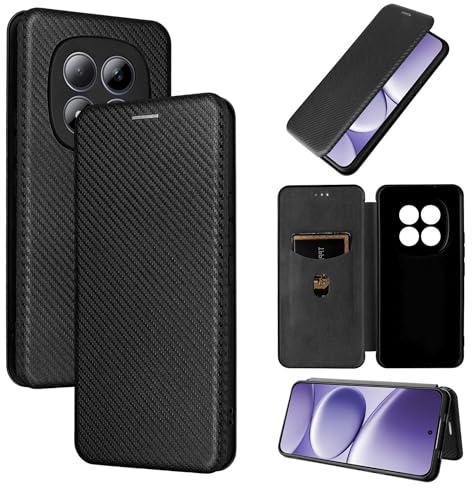 Wigento Kunstleder Hülle für Xiaomi Redmi Note 15 Pro 4G Carbon Fiber Schwarz