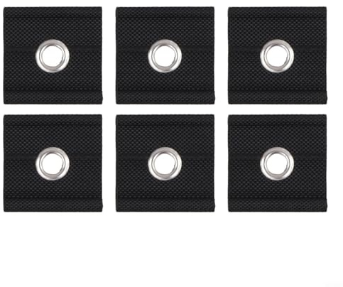 Lot de 6 crochets d'extérieur pour porte d'abri, rail de rideau et store enrouleur, conçu pour une fixation sûre aux rails d'auvent standard pendant les voyages en camping (noir)