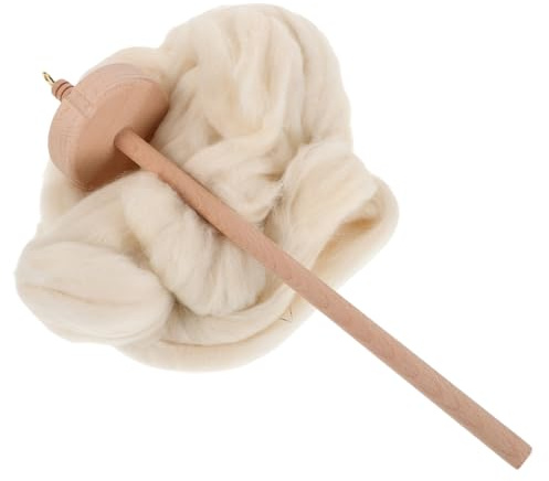 WESIEVYA Kit Fuso per Filare la Lana in Legno Resistente con Gancio per Filo da Tessitura, Strumento la Tessitura a Mano per Hobbisti e Professionisti