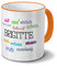 printplanet Tasse mit Namen Brigitte - Positive Eigenschaften von Brigitte - Namenstasse, Kaffeebecher, Mug, Becher, Kaffeetasse - Farbe Orange