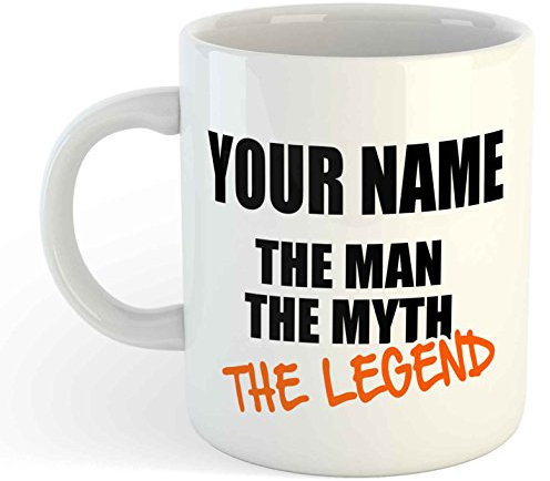 UNGROL Personalised The Man The Myth The Legend Mug - 10oz Ceramic, Bright Color, Add Your Name