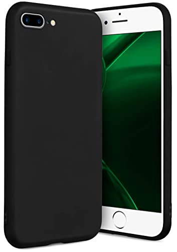 ONEFLOW SlimShield Pro für iPhone 7 Plus/iPhone 8 Plus Hülle Ultra dünn erhöhter Rand, TPU Backcover minimalistisch Handyhülle flexibel, Schutzhülle mit Kamera- und Displayschutz, Schwarz