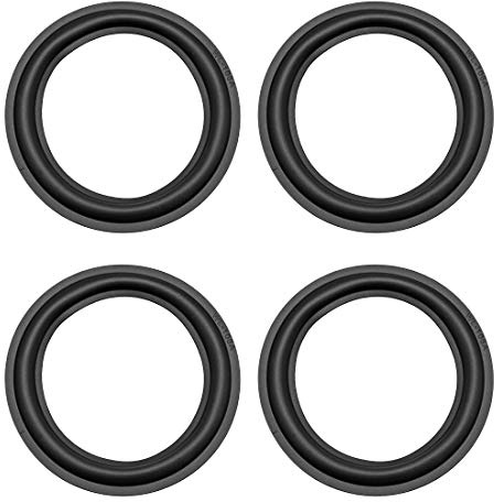 sourcing map 4.5 Inch Speaker Rubber Edge Surround Rings Replacement Parts for Speaker Repair or DIY 4pcs