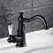 YHSGY Waschtischarmaturen Becken Wasserhahn Messing Toilette Waschbecken Mischbatterie Hot & Cold Schwarz/Golden Wc Wasserhahn Kristall Top Keramikgriff Bad Kranhahn