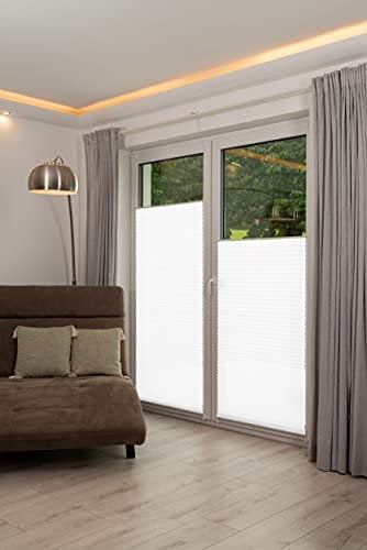 Khome 421614-36 Klemmfix-Plissee, Polyester, Weiß