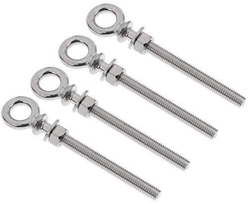 POFET 4 pezzi M6-60 mm di espansione occhio bullone vite anello gambo lungo 316 acciaio inox chiuso, bobina di saldatura vite filettata Rod Ring Yacht Boat Marine