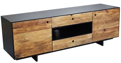 Milani Home - mobile porta TV 160 cm in legno di pino riciclato naturale