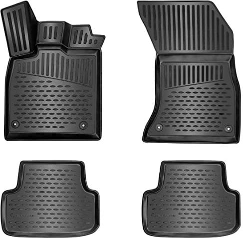 ELMASLINE 3D Gummimatten Set für VW E-Golf ab 2014 | Extra hoher Rand | 4-teilig Fußmatten | Zubehör