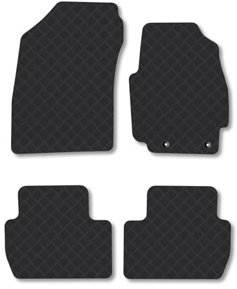 Peugeot 4007 (2007-2012) Rubber Car Mats Accessories Tailored Fit Compatible Accessory Waterproof Protection Non-Slip Floor Mats Full Coverage Durable Front Rear Set Coverage with Clips