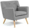 IDMarket - Fauteuil scandinave LIV en Tissu Gris chiné