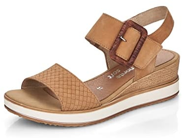 Remonte Women Sandals D6453, Ladies Classic Sandals,Sandal,Summer Shoe,Comfortable,Beige,38 EU / 5 UK