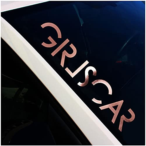 Finest Folia Frontscheibenaufkleber Schriftzug Girlscar Aufkleber für Windschutzscheibe Heckscheibe Frontscheibe Auto Fahrzeug Dekor Sticker FS128 (Rosegold Chrom, Außenklebend)