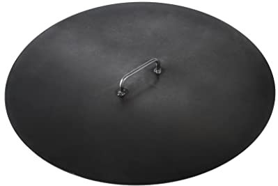 FINNWERK TOMI Deckel für Feuerschalen 70 cm, Abdeckung für Feuerschale HARRI 70 SCHWARZ aus massivem Stahl, sicheres Ausglühen des Feuers, sicher gegen Asche- & Funkenflug