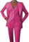 Leader of the Beauty Costume 3 pièces pour femme avec veste, gilet et pantalon, style habillé ou décontracté, fuchsia, L
