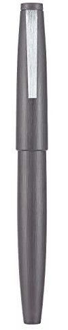 Jinhao Füllfederhalter 80, gebürstet, Iridium, extra feine Spitze mit Konverter und kleiner Stifttasche, silberfarbener Clip, Grau