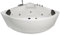 Basera® BASIC Indoor Eck-Whirlpool Badewanne Futuna 140 x 140 cm mit 13 Massagedüsen, Wasserfall, LED-Ambiente