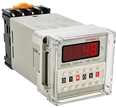 MURVE DH48S-S 1Z 2Z Repeat Cycle Multifunktion Digital 0.01S-999H Timerrelais On Delay 8 Pins SPDT 12/24/110/220V mit Steckdose (Farbe: DH48S-1Z, Größe: 110V)