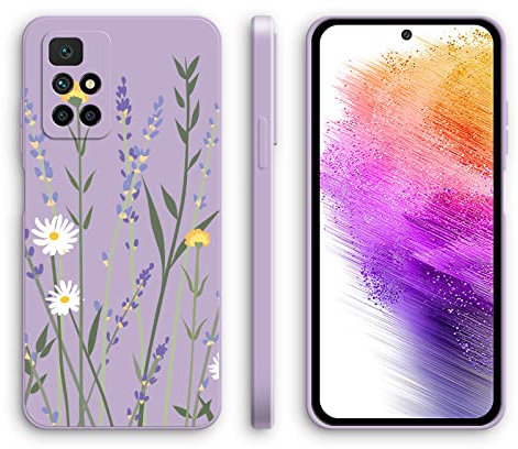 XINYEXIN Silikon Hülle für Xiaomi Redmi 10 2022 / Redmi 10 mit Süßes Muster Ultra Dünn Gerade Kante Weiches Silikon Handyhülle Stoßfest Schutzhülle - Lavender, Purple