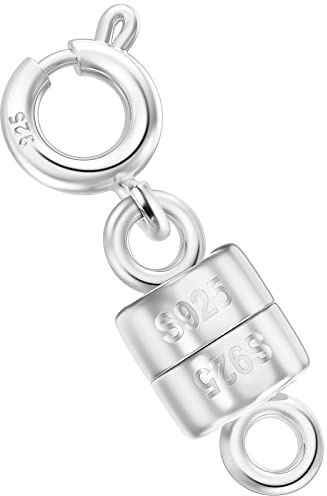 Ofiuny Magnetische Halskette mit Verschluss und Verschluss aus 925er Sterlingsilber für Armband und Kettenverlängerung (Made in Italy)