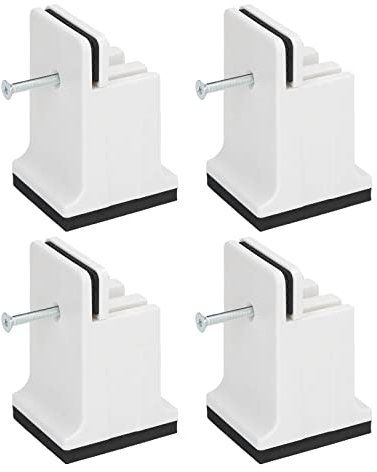 lyrlody Raised Bed Blocks, 4pcs Adjustable Furniture Risers with Screw Clamp Rubber Bed Couch Risers Table Desk Feet Leg Riser for Cabinet Sofa Feet Lifting (White)