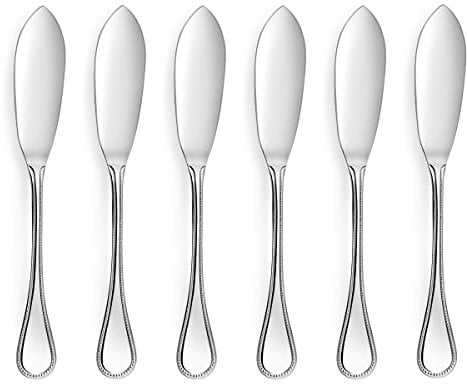 COUZON - Couteau/palette à poisson - Lot de 6 - Le Perle - Acier inoxydable 18/10, Finition Miroir, Epaisseur 3.5 mm, Longueur 204 mm - Inox