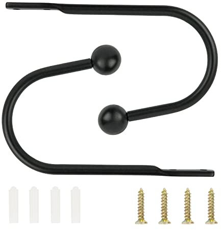 TAIYOU 2 Stück Raffhalter Gardinen Metall Vorhang Raffhalter Haken Dekorativer Wandmontage Raffhaken für Schlafzimmer Wohnzimmer Bäder Küchen Büros Esszimmer Cafés Schwarz Runder Kopf