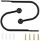 TAIYOU 2 Stück Raffhalter Gardinen Metall Vorhang Raffhalter Haken Dekorativer Wandmontage Raffhaken für Schlafzimmer Wohnzimmer Bäder Küchen Büros Esszimmer Cafés Schwarz Runder Kopf
