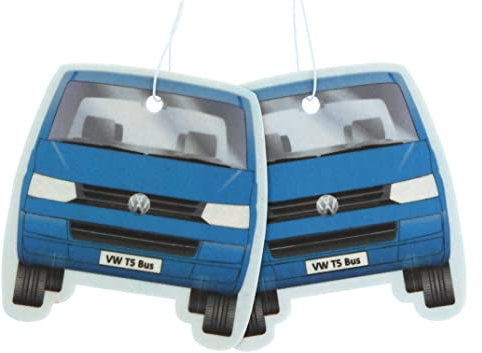 BRISA VW Collection - Volkswagen Luft-Erfrischer-Duft-Spender-Baum im T5/T6 Bus Motiv (Fresh/Blau/2ER Set)