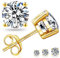 KRKC&CO Moissanite Ohrringe Silber 925, 1,6 Karat Gold allergiefrei Ohrstecker, VVS1 D Farbe Moissanit Diamant, 4-Steg-Krappenfassung, Solitär Ohrschmuck Geschenk für ihn Herren Männer Junge, 6,0mm