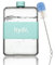 hydr™ Flat Water Bottle For Purse & Flexible Cleaning Brush | BPA Free Square, Leak/Drop Proof Slim Water Bottle For Travel, small (Lake blue)