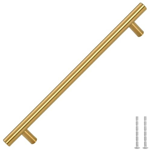 vidaXL Möbelgriffe 5 Stk., Schrankgriffe T-Form, Griffe für Küchenschränke, Küchengriffe Schubladengriffe Türgriffe, Golden 192mm Edelstahl