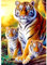 AIRDEA Familie der Wilden Tiger Diamond Painting, 5D Diamant Painting Erwachsene Bilder Malerei Set, Full Mosaikherstellung für Erwachsene, Home Wand Décor 30x40cm