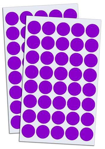 2000 Stück, 20mm Punktaufkleber Klebepunkte Aufkleber Etiketten Markierungspunkte Selbstklebende - Lila