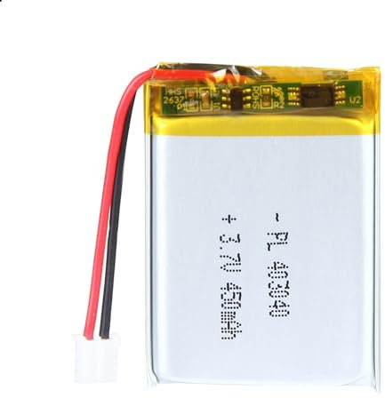 Uxney Batterie Li-Po 403040 lithium-polymère 3,7 V 450 mAh avec connexion 2P pH avec grille de 2,0 mm
