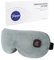 Heated Eye Mask, Warm Eye Compress, 3 Heat Levels Cordless Heated Eye Mask for Men Women, 1000mAh Rechargeable Battery, Detachable Design and Washable (Grey)