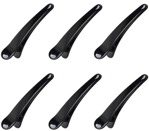 6pcs Pinces à Cheveux Professionnelles pour la Coupe de Style, Pinces à Cheveux Antidérapantes Pour Sectionnement Coupe, Pince à Cheveux à Bec de Canard Pratiques.